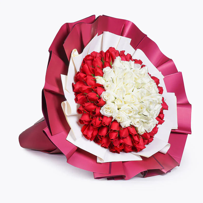 Romantic Tuch of love 99 red roses bouquet 