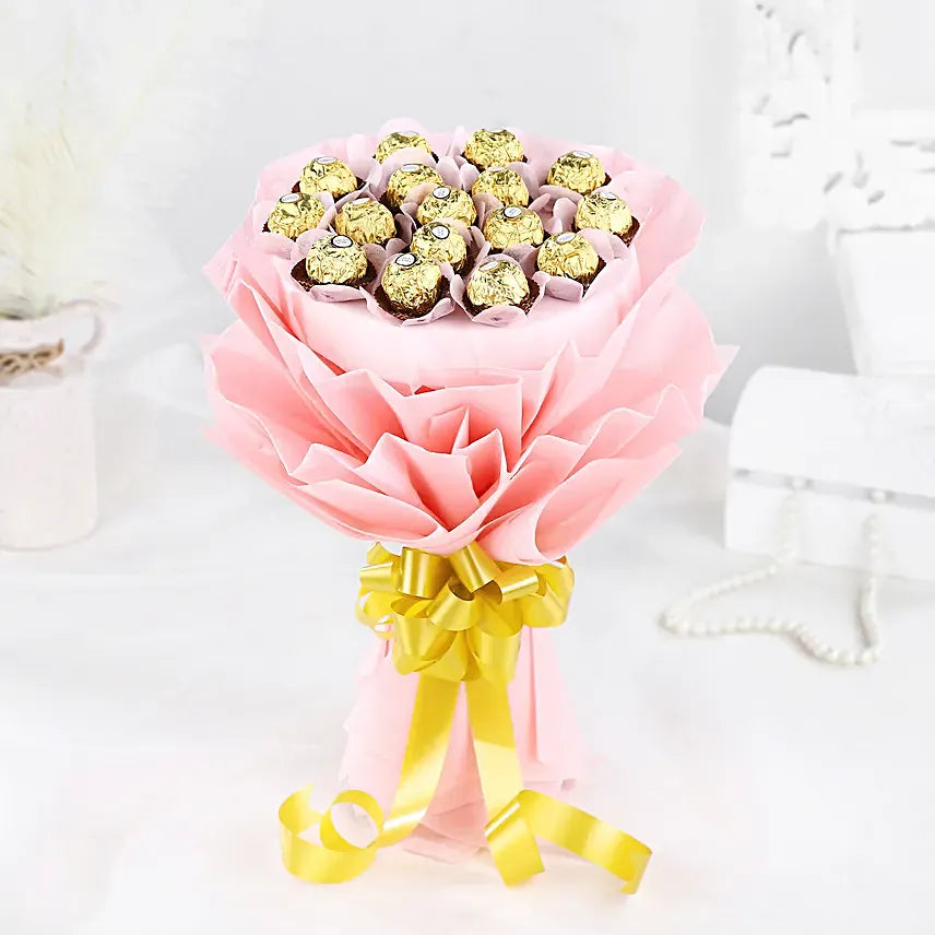 Golden Bliss: Ferrero Rocher Chocolate Bouquet