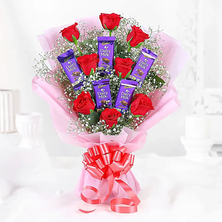 Rosy Bliss Chocolate Bouquet